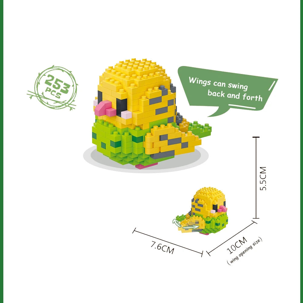 KNEW BUILT Colorful Parrot Micro Mini Building Blocks Assembly Toys 3D Model Bricks for Birds Funs Hands-on Ability Gift Quick Pick Grocers
