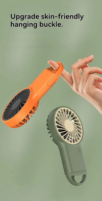 Cartoon Foldable Mini Fan USB Rechargeable Handheld Desktop Fan with Hook Portable Cooling Fan for Outdoor Travel Home Office Quick Pick Grocers
