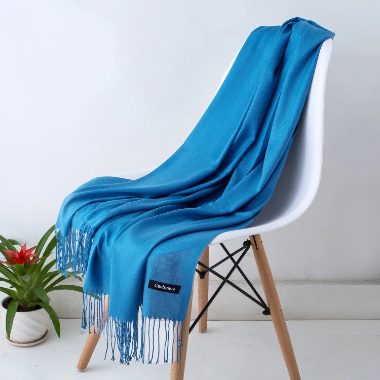 Fashion Solid Scarf Women Cashmere Soft Winter Warm Scarves Hijab Female Long Headband Shawl Wraps Bandana Foulard 2022 Echarpe Quick Pick Grocers