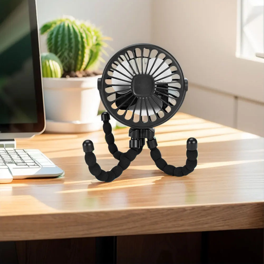 Baby Stroller Fan with Flexible Tripod Portable Handheld Fan USB Charging Mini Desk Cooling Fan 500mAh for Baby Stroller Student Quick Pick Grocers