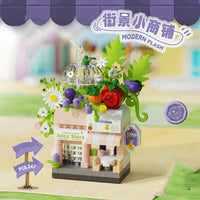 Library Candy Store Street View Coffee Pet Bread Flower Hamburger Small Shop City Building Blocks Fun Street Store Toys Quick Pick Grocers