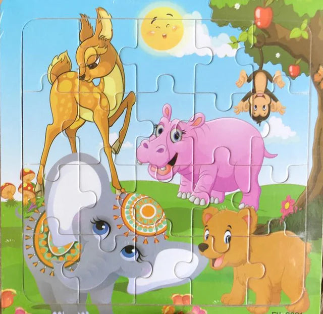 New 20 Piece Wooden 3d Puzzle Cartoon Animal Vehicle Jigsaw Puzzle Montessori Educational Toys For Kids 3-6 Years Old Quick Pick Grocers