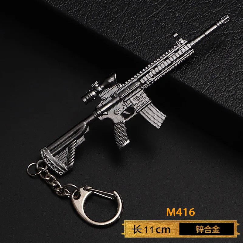 1pc Toy Gun Keychain, Alloy Toy Gun Model Pendant Car Key Chain Car Key Ring Gift For Men Boys Quick Pick Grocers