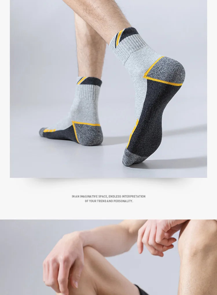 Professional Tennis Cotton Socks Towel Bottom Sports Color Matching Elite Men's Tube Business Running Basketball Socks Thickened Quick Pick Grocers