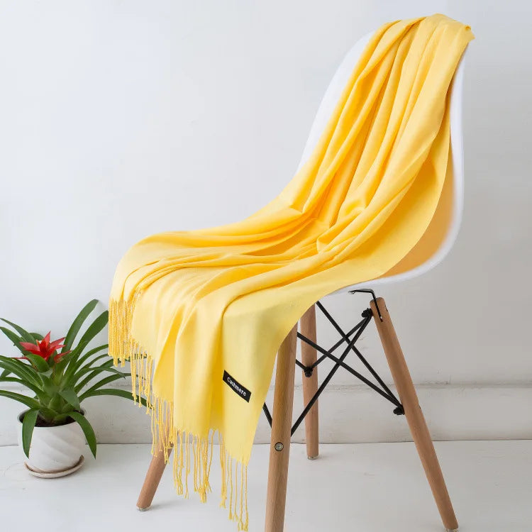 Fashion Solid Scarf Women Cashmere Soft Winter Warm Scarves Hijab Female Long Headband Shawl Wraps Bandana Foulard 2022 Echarpe Quick Pick Grocers