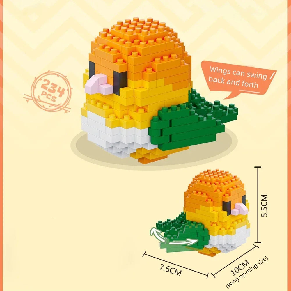 KNEW BUILT Colorful Parrot Micro Mini Building Blocks Assembly Toys 3D Model Bricks for Birds Funs Hands-on Ability Gift Quick Pick Grocers
