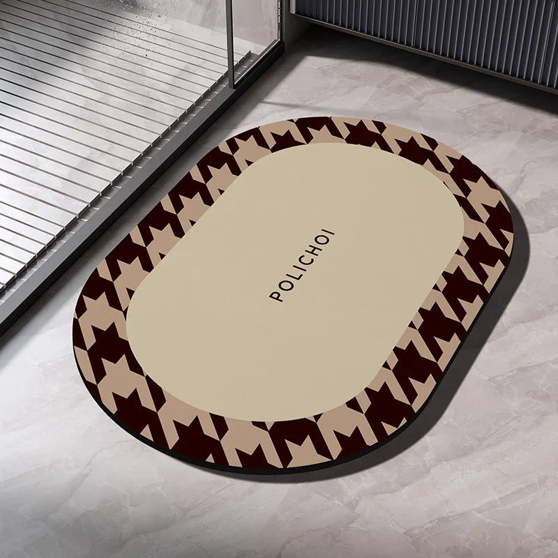 Diatomaceous Earth Bath Mat Bathroom Rug Absorbent Non-slip Floor Foot Mats Quick Dry Shower Carpet Toilet Pad Doormat Washable Econic Blanks