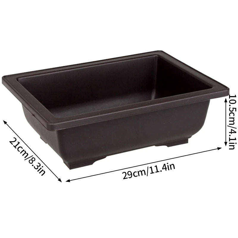 Rectangular Flowerpots Plastic Bonsai Plants Pot Square for Flower Balcony Garden Yard Landscape Bonsai Pot Trays Home Decor Quick Pick Grocers