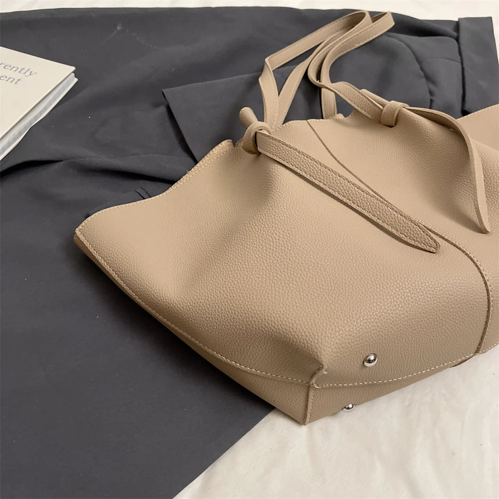 Branded Designer Shoulder Tote Bags For Women Soft PU Leather 2-IN-1 Big Capacity Shopper Tote Set 2025 Luxury Designer Handbags Quick Pick Grocers