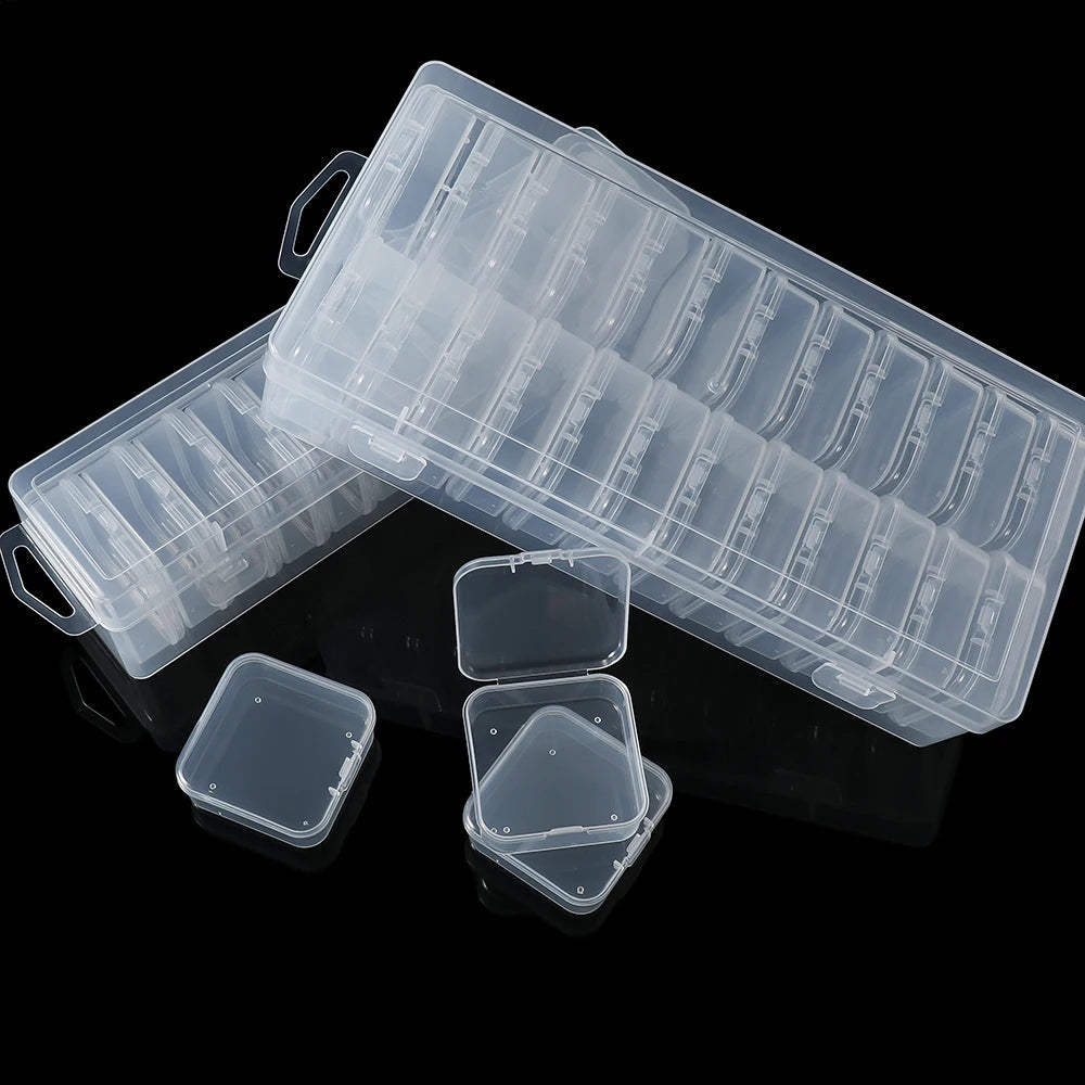 Bead Organizer Box 12/24/30Pcs Small Clear Plastic Bead Storage Containers with Hinged Lid for Storage Crafts Jewelry Organizer Purest Peak