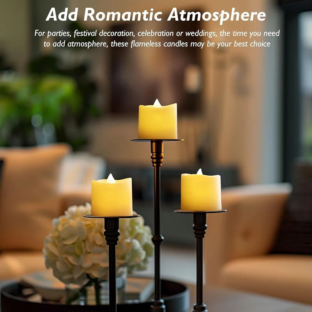 Flickering LED Ivory Electronic Candle, Flameless Tealight Candle, Battery Operated LED Tealight Candle, Ideal for Weddings, Tab Purest Peak Salt