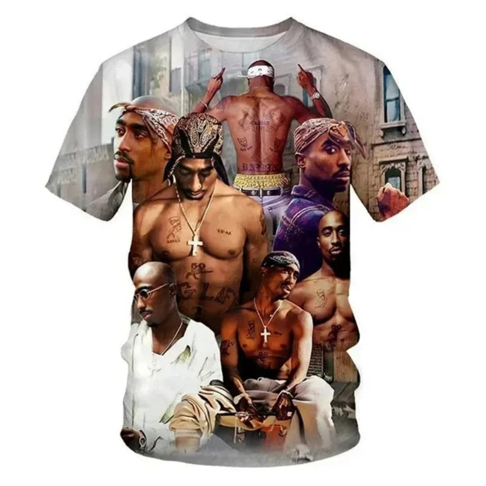 New T-Shirt Harajuku Men T-Shirt Fashion 2pac Graphic T Shirts Hip Hop Men's T-Shirts Summer Tops T-Shirts Man Designer Clothes Quick Pick Grocers