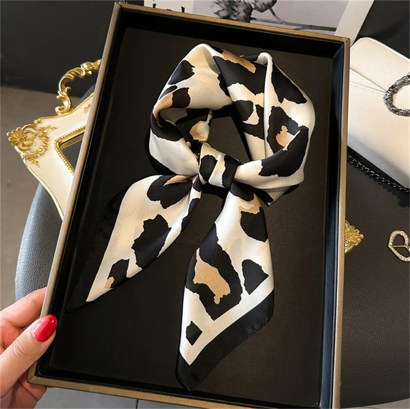 2025 New Fashion 70X70cmPrinted Women's Scarf Pashmina Silk Scarf Square Shawl Decorative Headband Neck Luxury Design Bandana Quick Pick Grocers
