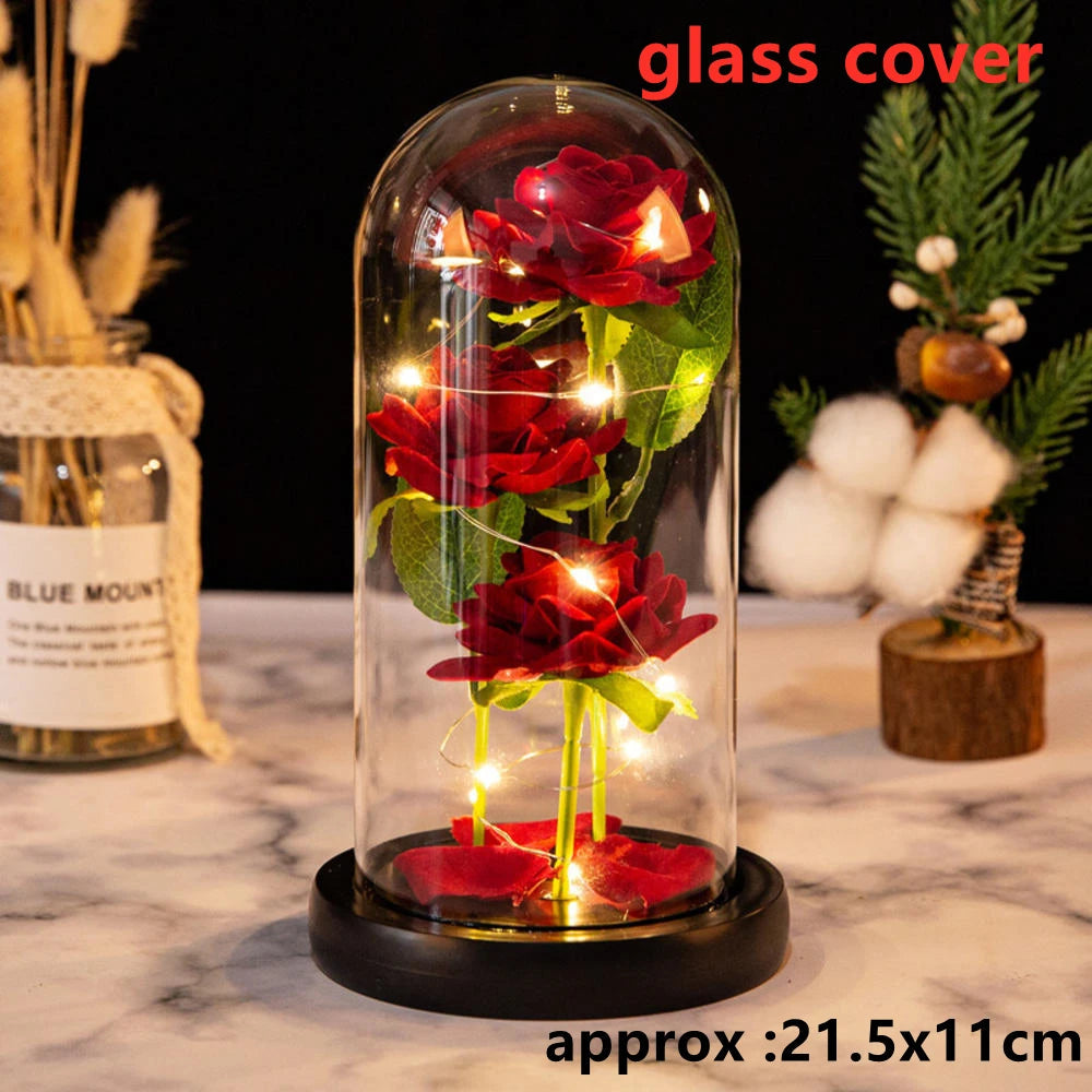 LED Galaxy Three Rose Artificial Flowers, Wedding Decoration, Creative Valentine'S Day and Mother'S Day Gift without Battery 1Pc Quick Pick Grocers