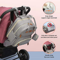 3 In 1 Diaper Bag Backpack Foldable Baby Bed Waterproof Travel Bag with USB Charge Diaper Bag Backpack with Changing Bed 3 types Purest Peak