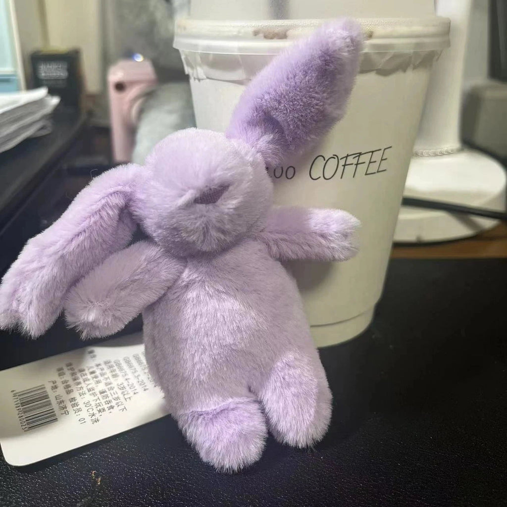 Stuffed Animals Cute Cartoon Rabbit Keychain Love Pompom Trinket Toy Girl Bag Car Keychain Mobile Phone Pendant Jewelry Gift Econic Blanks