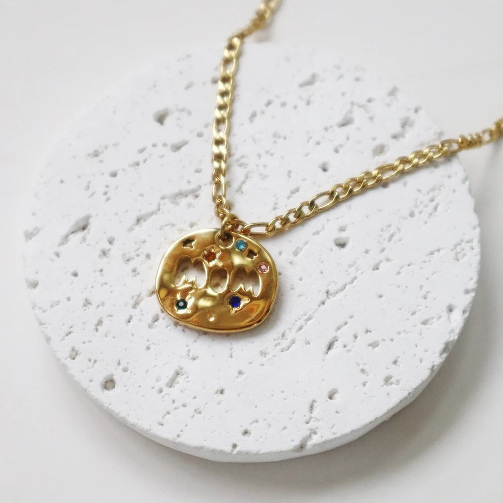 Mother's Day MAMA Necklace Gift Irregular Circular Guardian Pendant Necklace New Fashion Stainless Steel Necklace Accessory Gift Quick Pick Grocers
