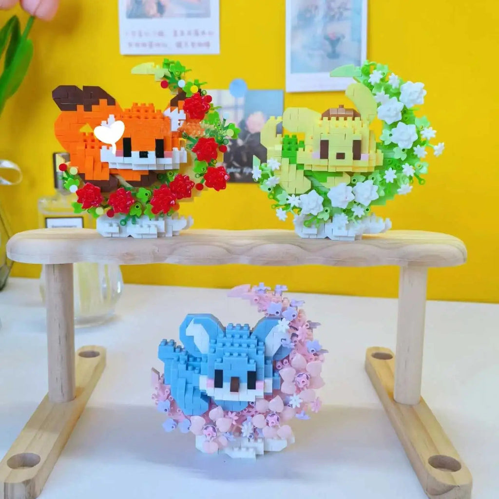 Mini Dog Cat panda raccoon Cute Pet Small Building Block Model Series Ornaments Children's Toy Christmas Birthday Gifts for Kids Purest Peak Salt