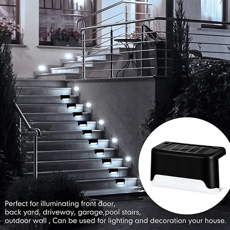 32/24/16/12/8/4Pcs Solar Deck Lights Outdoor Waterproof LED Fence Lights Garden Step Lamp for Patio Stairs Railing Pathway Step Quick Pick Grocers