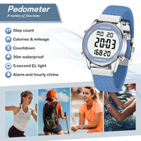 Hearkent Pedometer Sport Watches Step Counter Watch Women Digital Watches Calories Mile Stopwatch Countdown for Walking Tracker Quick Pick Grocers