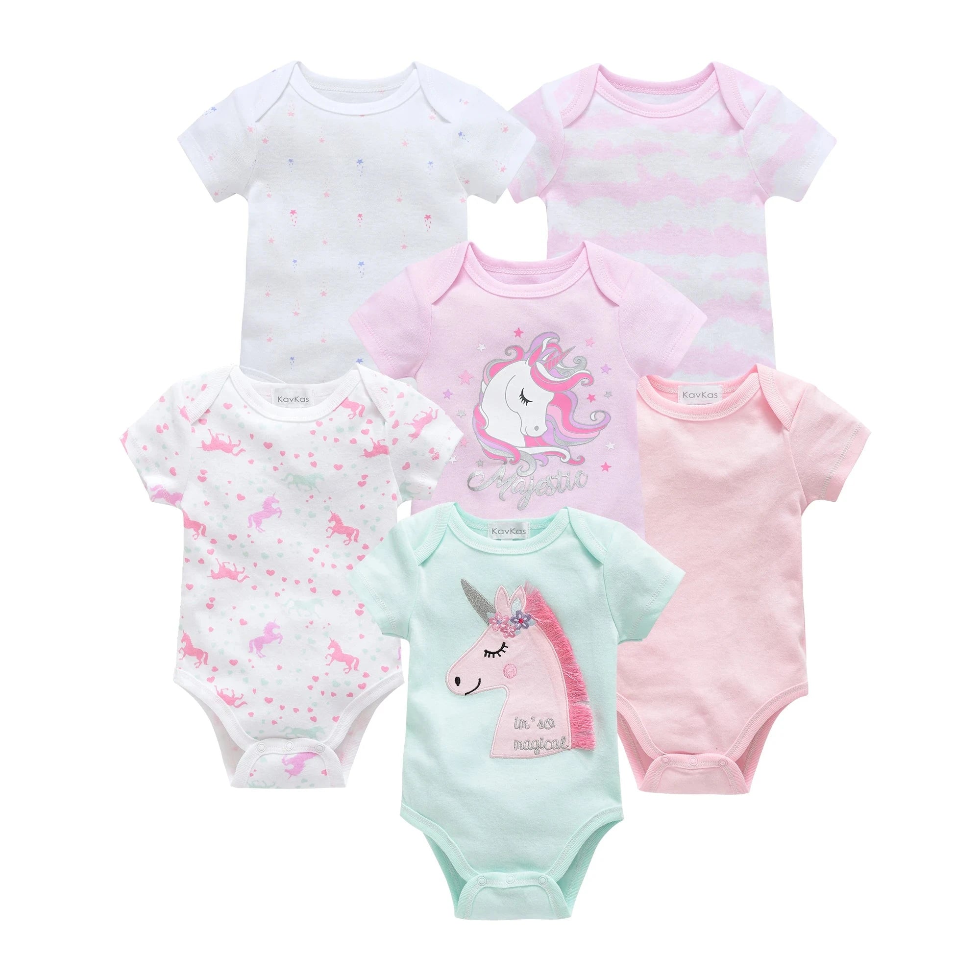 3/6 pcs a lot Baby Girls Clothes  pour nouveaux Cotton Short Sleeve Girl Bodysuit 0-12 Months Newborn Boys Clothing Toddler Econic Blanks