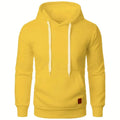 Mens Casual Hooded Collar Drawstring Hoodies Sweatshirts Long Sleeve Shirts Outdoor Streetwear Solid Color Lightweight Pullover Econic Blanks
