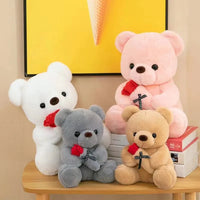 Cute Rose Bear Plush Toy Stuffed Animal Doll Romantic Gift for Girlfriend Valentines Day Birthday and Anniversary Present Quick Pick Grocers