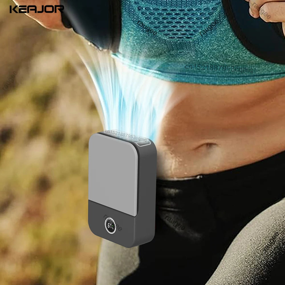 Portable Waist Fan Hanging Neck Fan Mini USB Rechargeable Portable Waist Clip Fan for Outdoor Sports Working Travel Small Fan Quick Pick Grocers