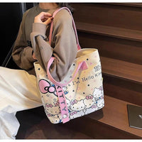 Sanrio Hello Kitty Large Capacity Shoulder Bag Cartoon Kt Cat Handbag Y2K Backpack Schoolbag Holiday Birthday Halloween Gifts Quick Pick Grocers