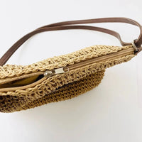 Ladies Fashion Summer Straw Crossbody Bag Women Beach Holiday Shopping Woven Shoulder Handbag Messenger Purses For Women Bags Quick Pick Grocers
