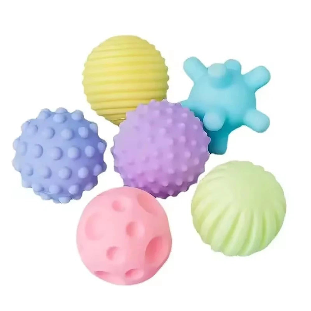 6Pcs Textured Multi Ball Set Develop Tactile Senses Toy Baby Touch Hand Ball Toys Training Ball Massage Soft Balls Kids Gifts Purest Peak