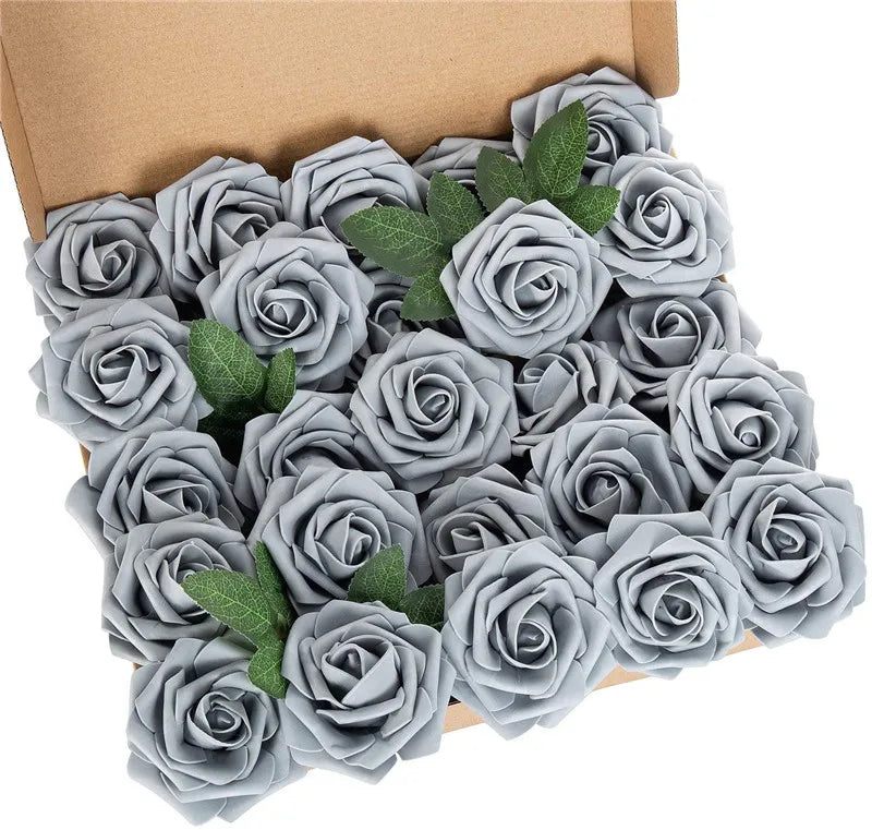 10~100pcs Rose Artificial Flowers Foam Fake Roses Wedding Bouquets Centerpieces Mothers Day Valentines Gifts Party Decoration Quick Pick Grocers