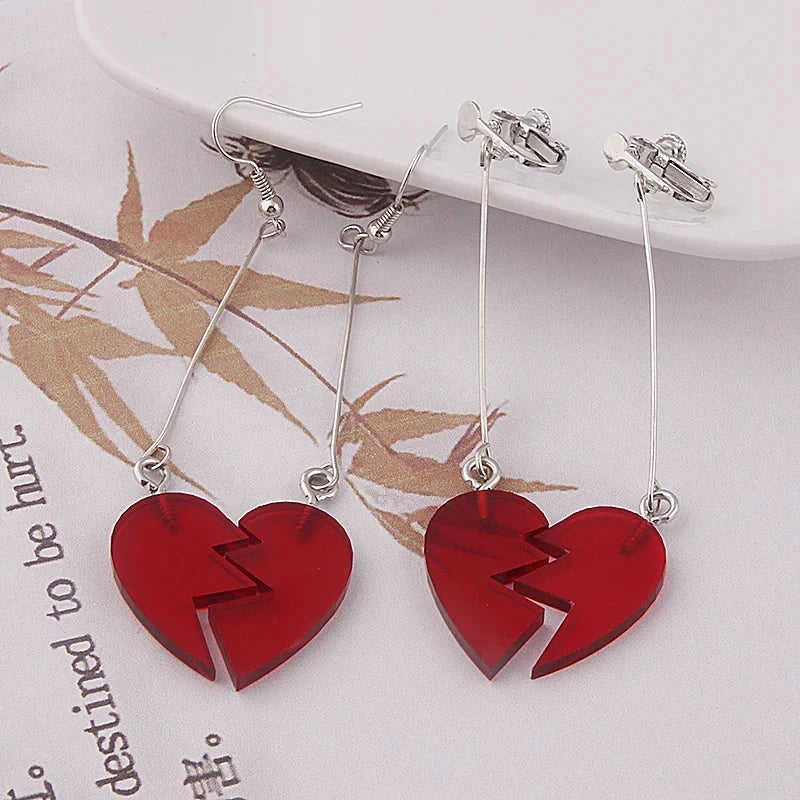 Anime JoJo Bizarre Adventure Drop Earrings Cosplay Props Kakyoin Noriaki Cherry Earrings Ear Clip Men Girl Jewelry Gift Econic Blanks