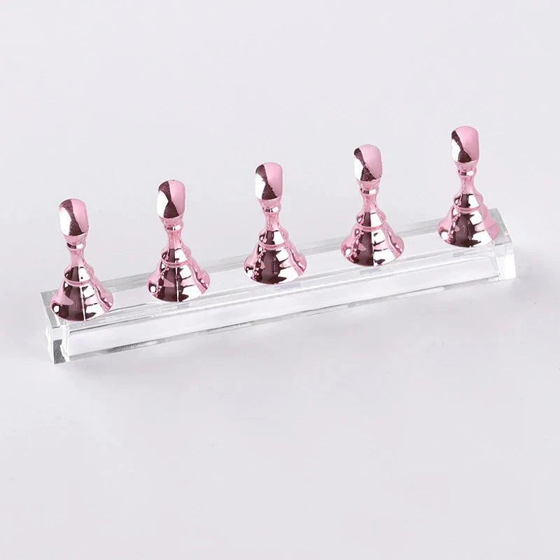 5/30pcs/Set Magnetic Nail Holder False Nail Tip Practice Stand Crystal Base Holder Nail Art Display For Art Salon DIY & Practice Econic Blanks