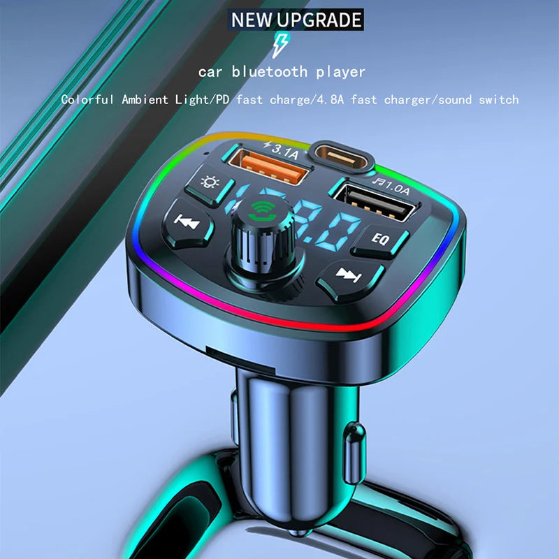 Car Bluetooth 5.0 FM Transmitter Wireless Adapter Mic Audio Receiver Auto MP3 Player 2.1A Dual USB Fast Charger Car Accessories Quick Pick Grocers