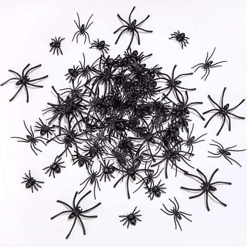 4.5x5cm Artificial Plastic Spiders Mini spider Black Fake Spiders Halloween Prank Props for Halloween DIY Party Decoration Quick Pick Grocers
