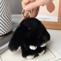 ZAKOL 15cm Fluffy Rabbit Fur Pompon Bunny Keychain Soft Cute Rabbit Toy Key Chain Bag Decoration Accessories Gift for Girls Quick Pick Grocers