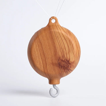 Crib Bell Rotary Music Box with Songs 0 12 Months Baby Bed Hanging Bell Toy Motor Accessory Pendant Toy Nursery Plays Wood Grain Purest Peak