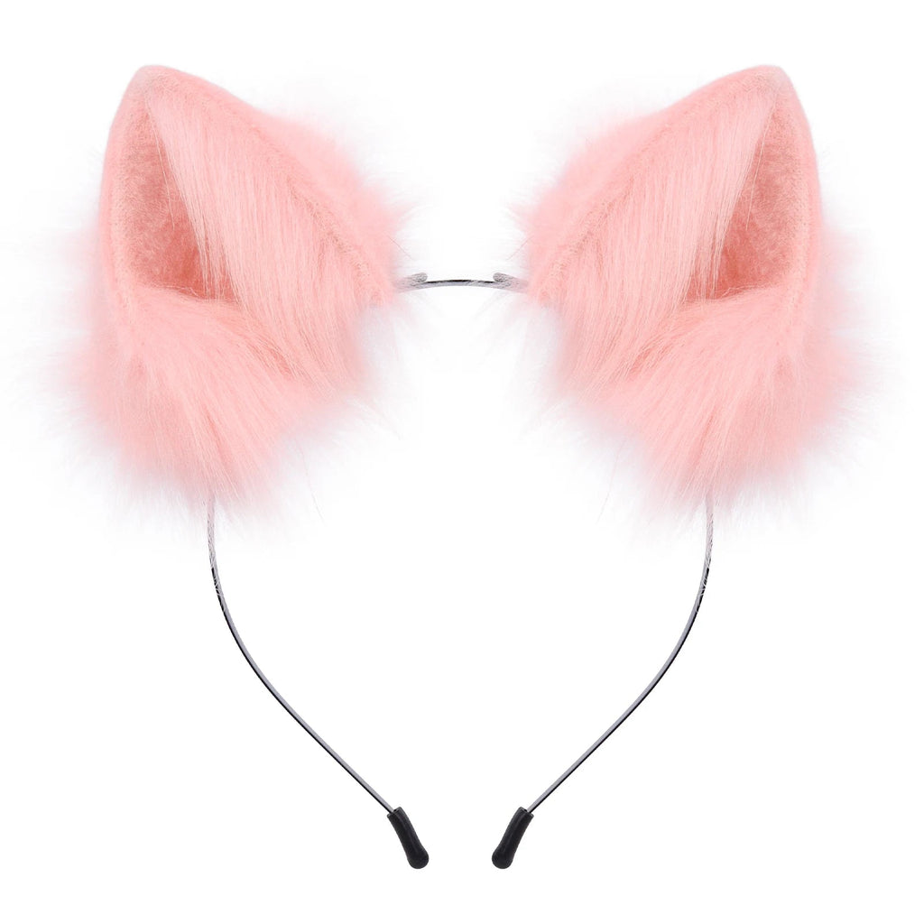 Handmade Faux Fur Animal Ears Headband Furry Cat Fox Ear Hairhoop Headwear Costume Accessory for Cosplay Masquerade Quick Pick Grocers