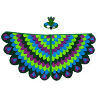 Bird Cosplay Costume Stage Performance Owl Peacock Wings Bird Felt Cape with Mask for Girls Boys Halloween Party Cloak Quick Pick Grocers
