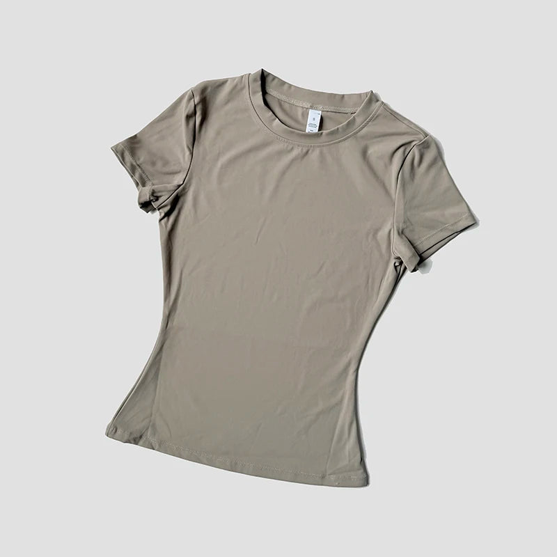 Women Yoga Top Seamless Sport T Shirts Fitness Clothes Short Sleeve Yoga Shirt Gym Top Running  Active Wear Quick Pick Grocers