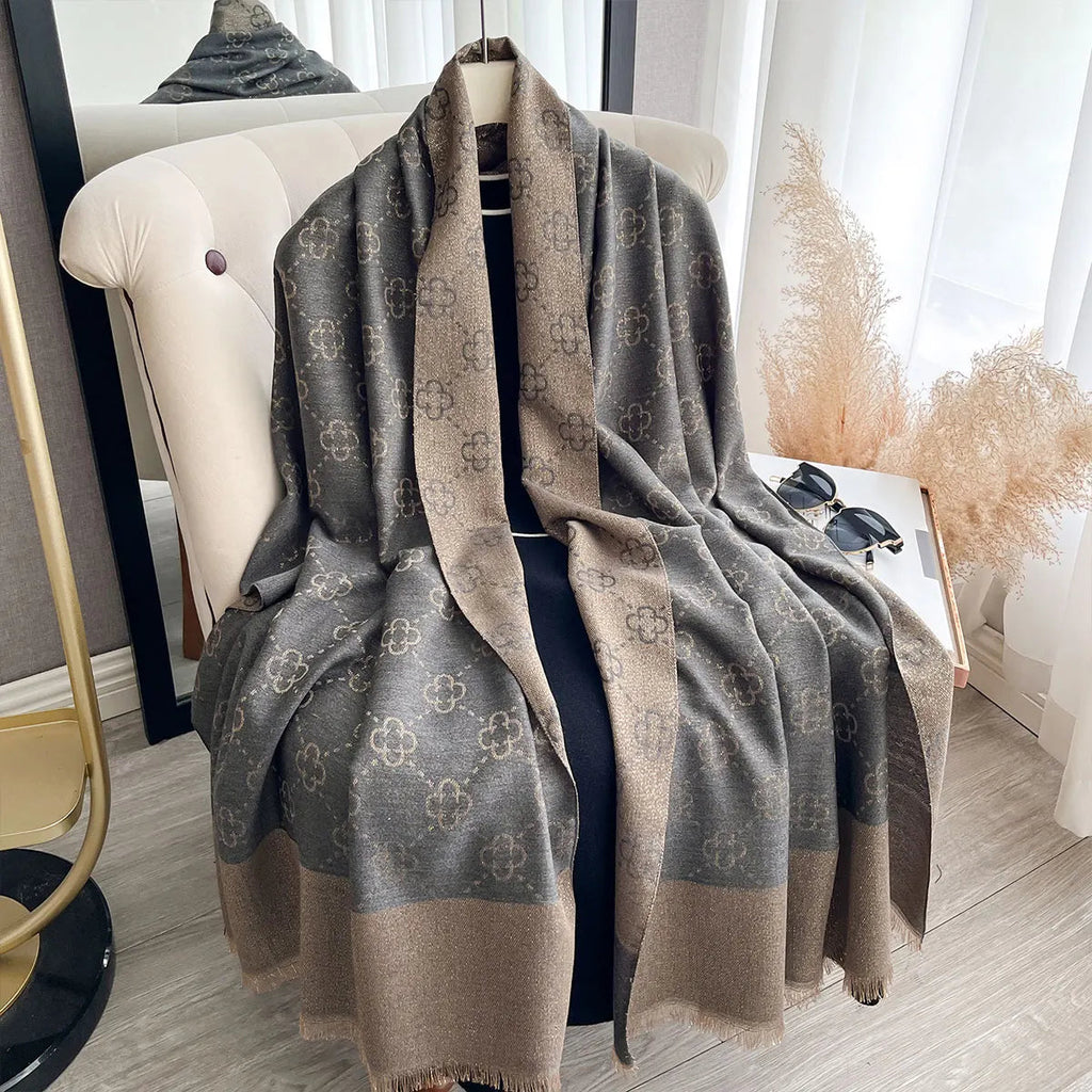 Elegant Ladies Muslim Hijab Golden Thread Scarves With Spring and Autumn Sun Protection Scarf Decoration Shawl Wrap Headscarf Quick Pick Grocers