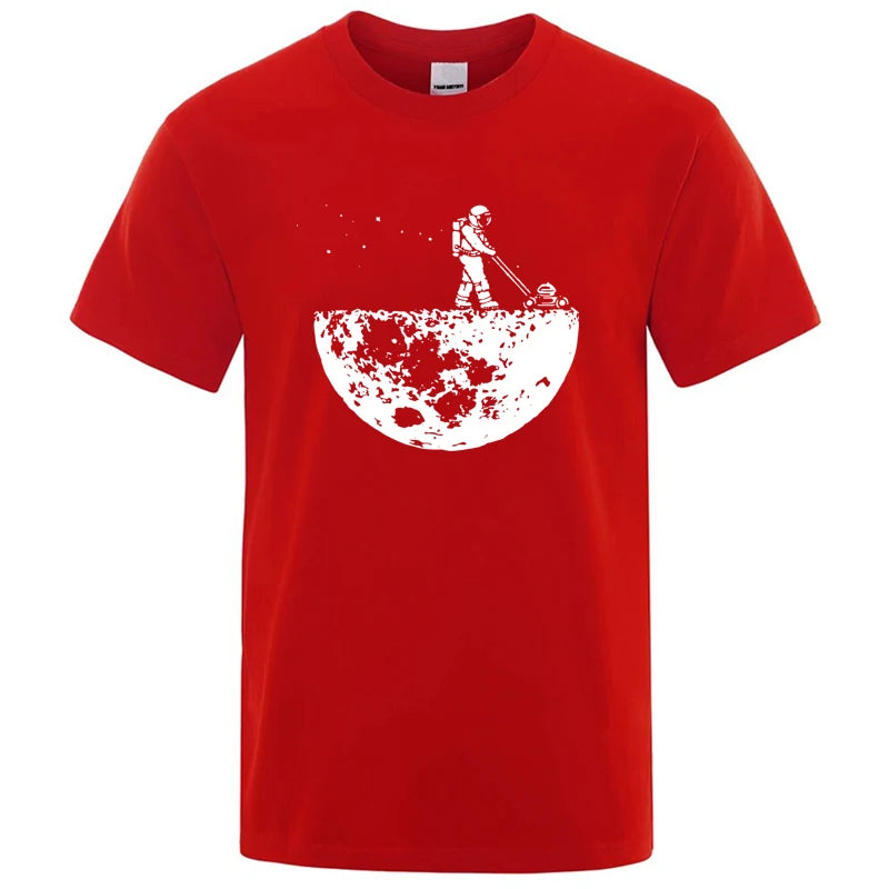 Men T-shirt High Quality Funny Cotton Blend Lunar Cleaner Printing Casual Cool Loose O-neck Male  for MenT-shirt Hip Hop Tees Quick Pick Grocers