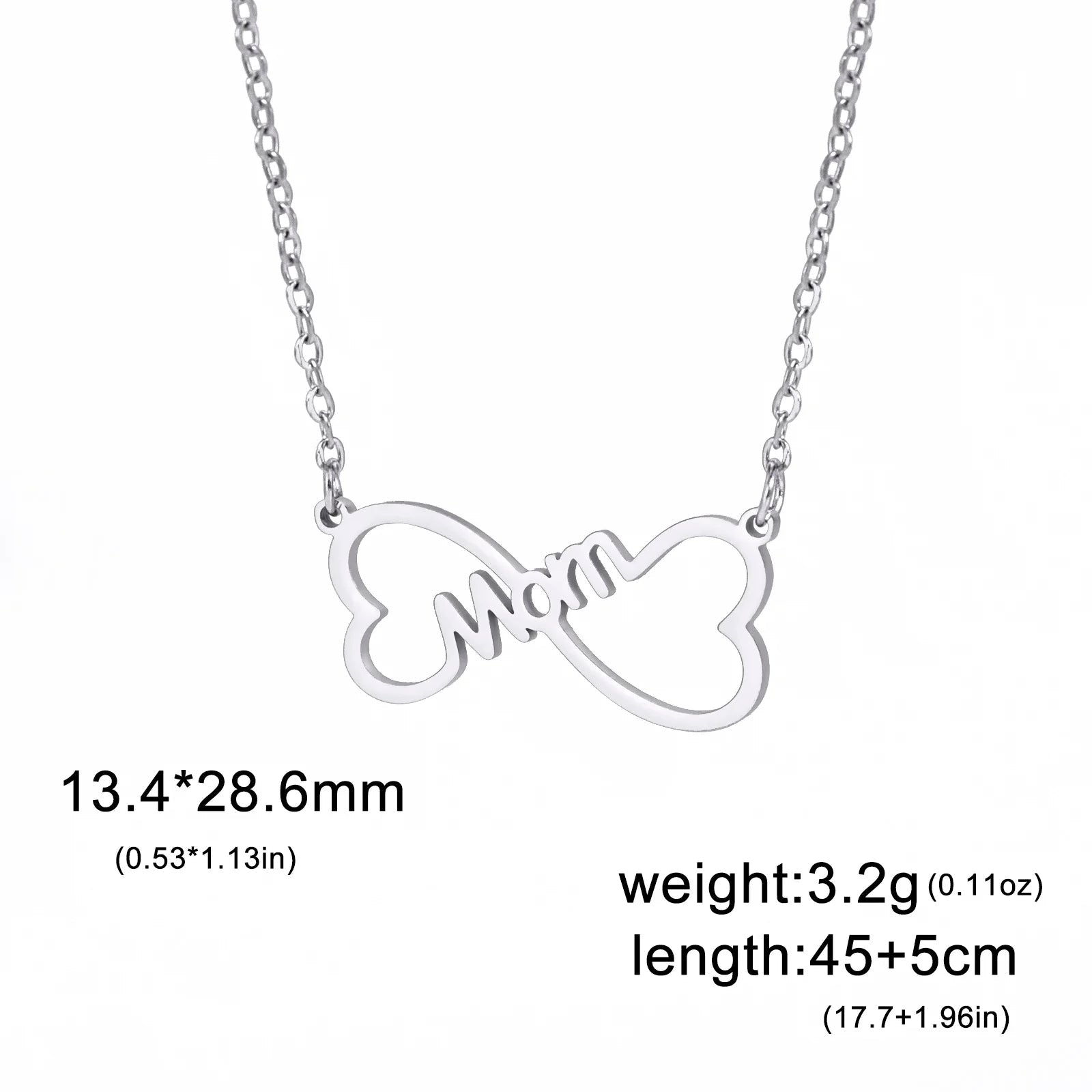 Skyrim Mama Letter Pendant Necklace for Women Stainless Steel Neck Chain Choker Trendy Family Jewelry Mother's Day Gift for Mom Quick Pick Grocers