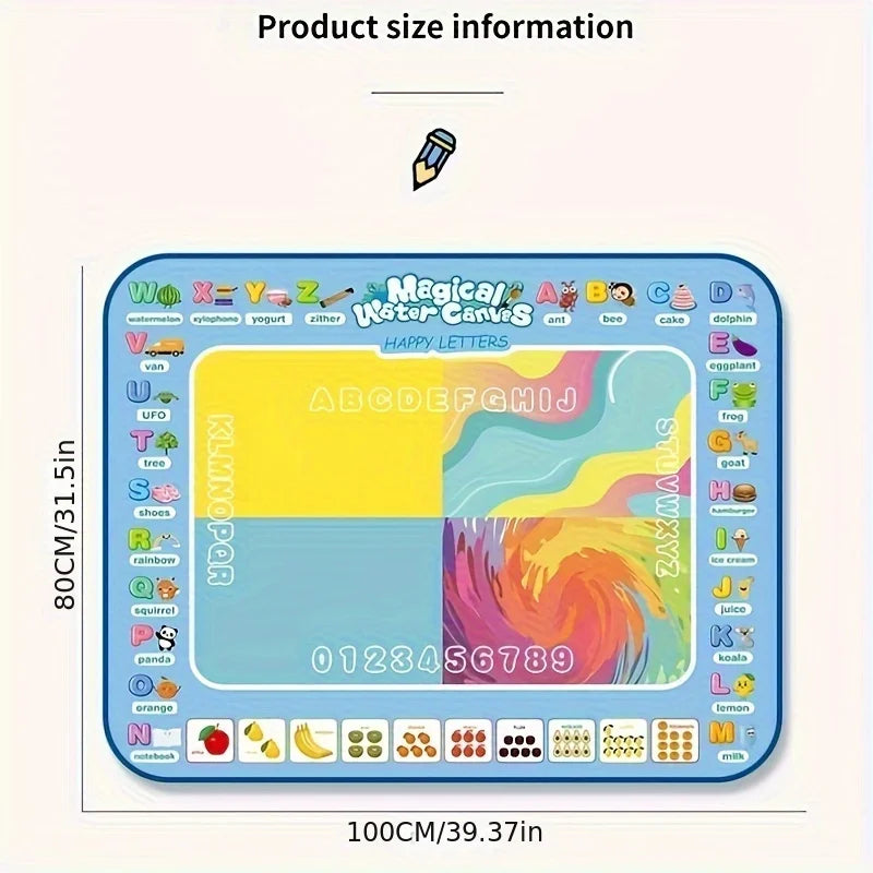 100x80CM Magic Water Drawing Mat Coloring Doodle With Reusable Magic Pens Montessori Painting Board Educational Toys Kids Gifts Econic Blanks