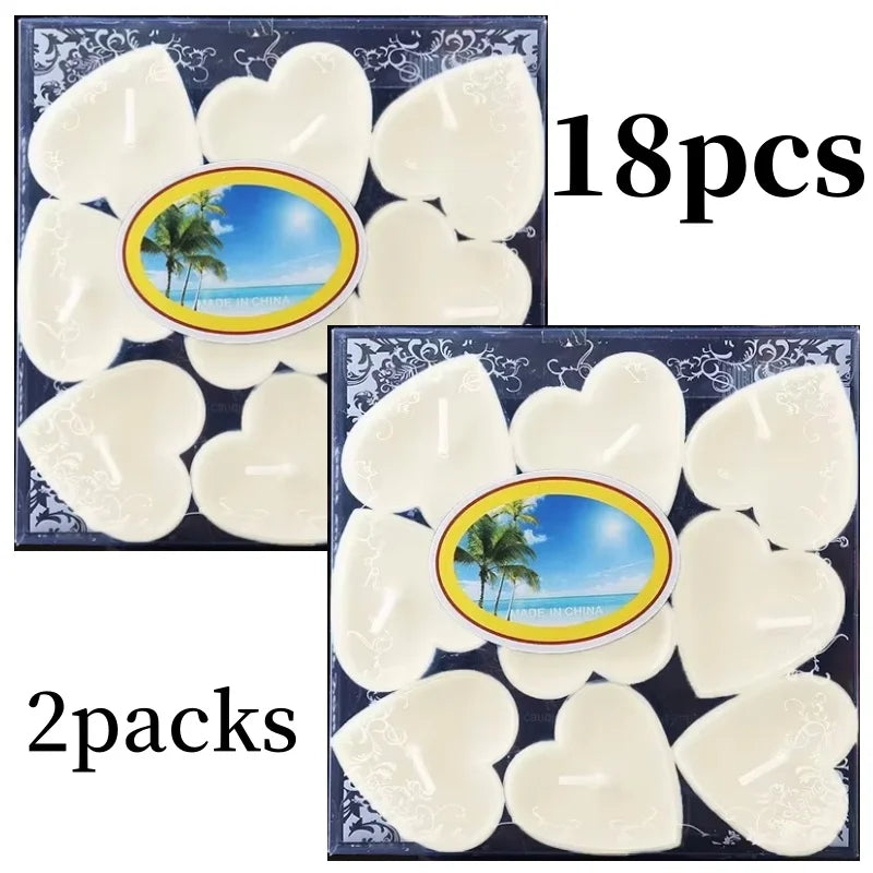 9pcs Heart-shaped Scented Tea Candles Valentine's Day Romantic Love Candle Proposals Wedding Anniversary Decorative Candle Econic Blanks