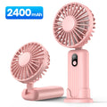 TOPK Portable Mini Fan,2400mAh USB Rechargeable Hand Neck Fan 3in1 Personal Electric Fan Standing Fans for Room Camping Foldable Quick Pick Grocers