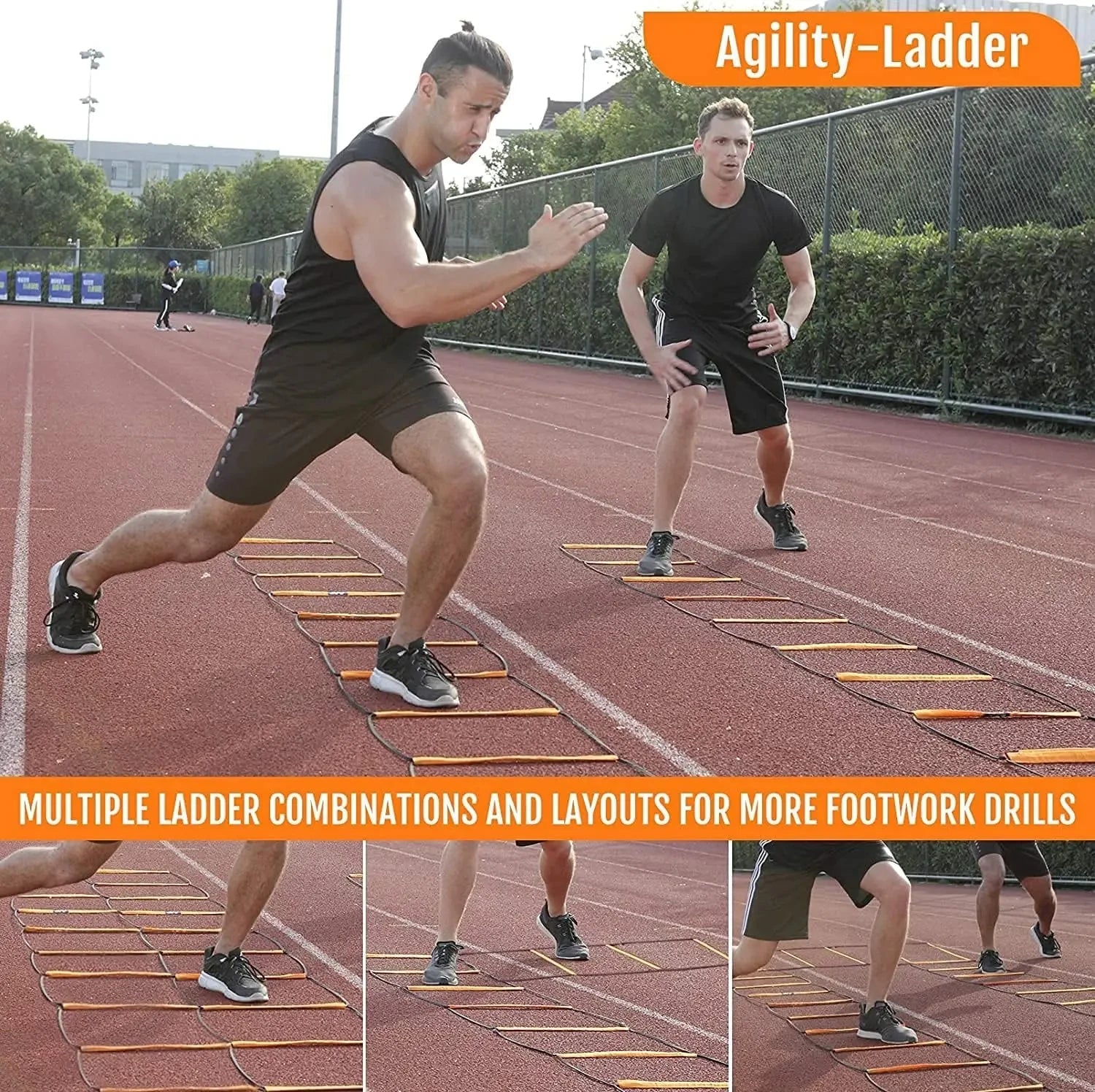 Dual-Purpose Soccer Training Jump Ladder Multifunctional Agility Ladder Speed Training Coordination Footwork Football Equipment Quick Pick Grocers