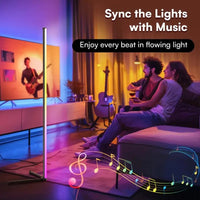 RGB LED Floor Lamp, LED Corner Lamp Works Smart Modern Floor Lamp with Music Sync and 16 Million DIY Colors Floor Lamp Quick Pick Grocers