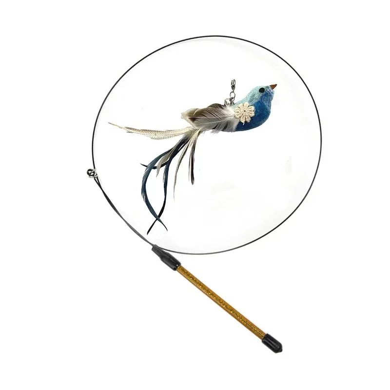 Simulation Bird Cat Toys Funny Interactive Peacock with Bell Cat Stick Toy for Kitten Playing Teaser Wand Toys Pet Cats Supplies Quick Pick Grocers